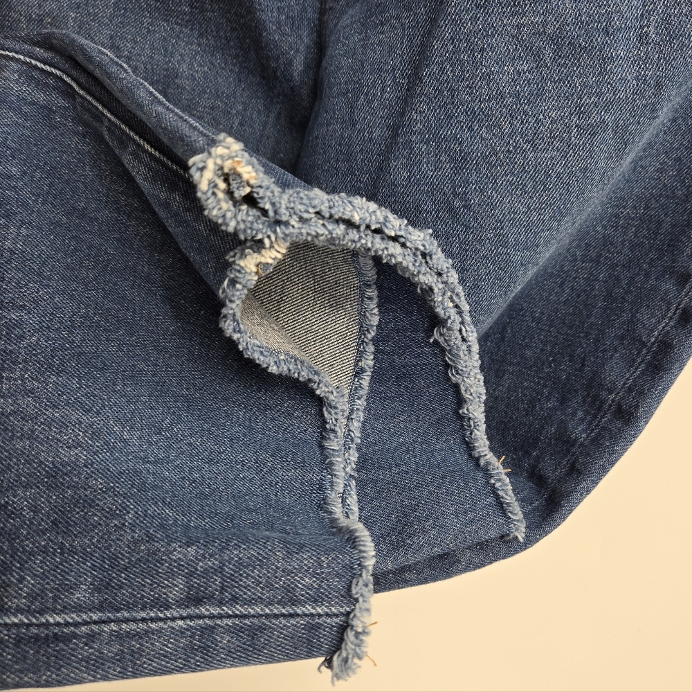 Madewell Baggy‎ Straight Jeans Cropped Raw Hem 24 X 27 - Picture 8 of 16